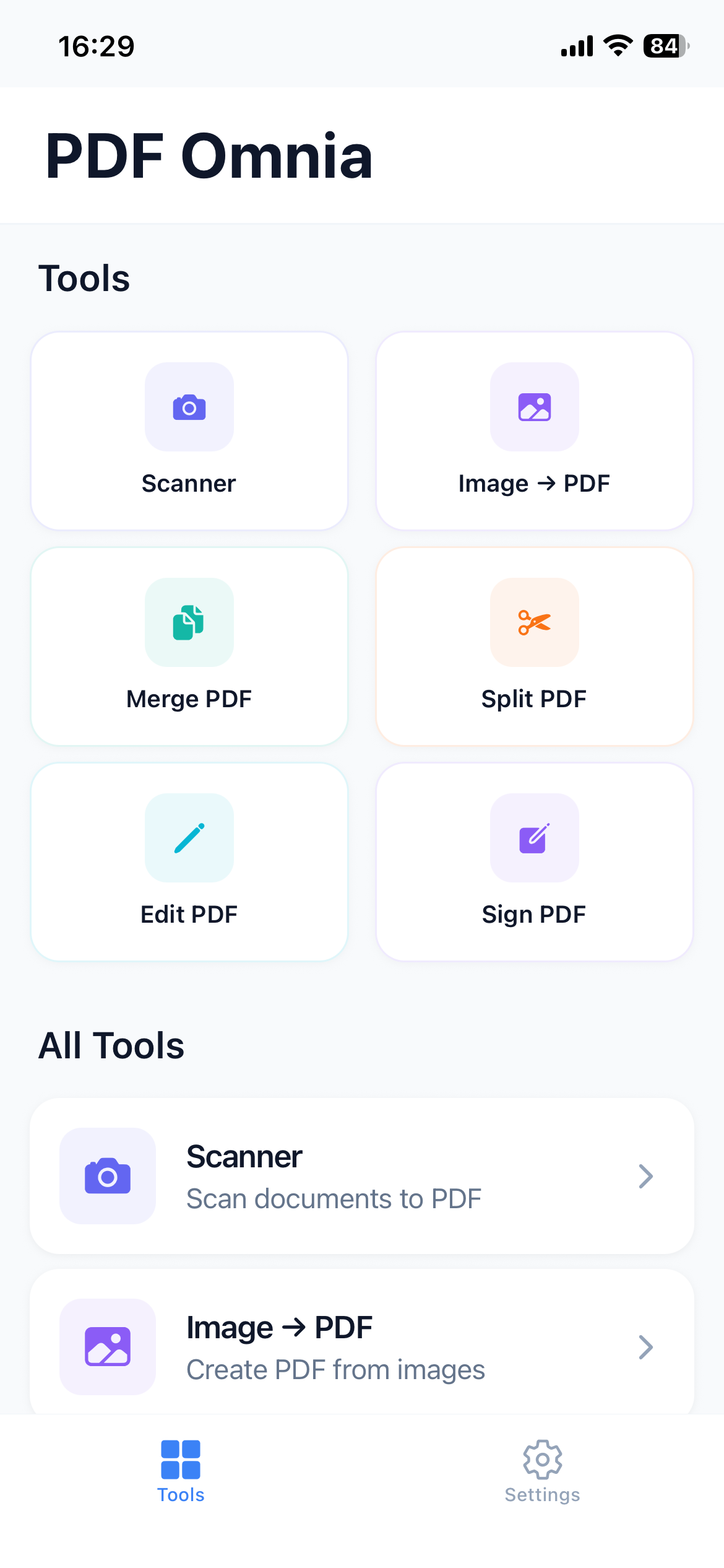 PDF Omnia App Interface